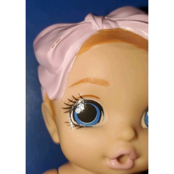 4 Inch Zapf Creations Baby Surprise Pink Bow Blue Eyes Diaper Collectible - Picture 10 of 10